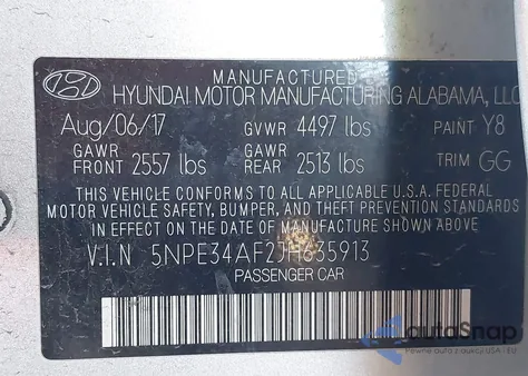 2018 Hyundai Sonata Sel из США, поврежденный, VIN 5NPE34AF2JH635913